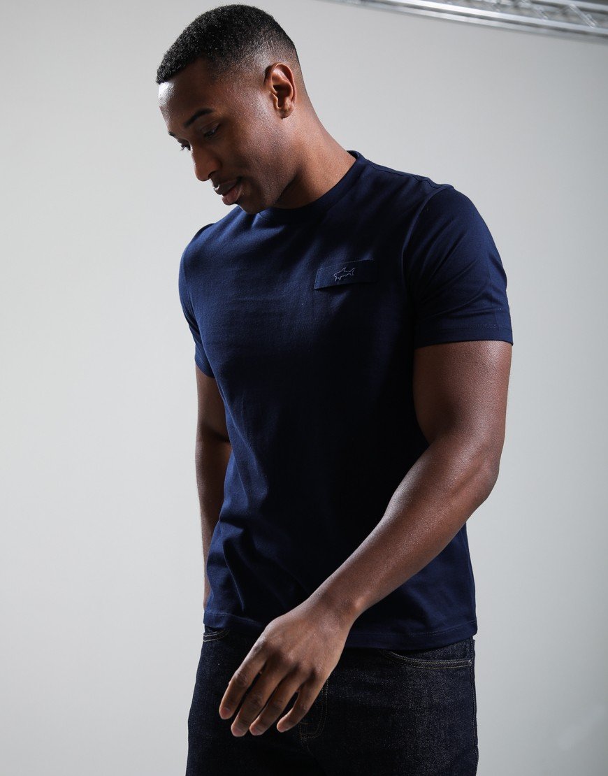 Paul & Shark Heavy Jersey Cotton Tab T-Shirt Navy