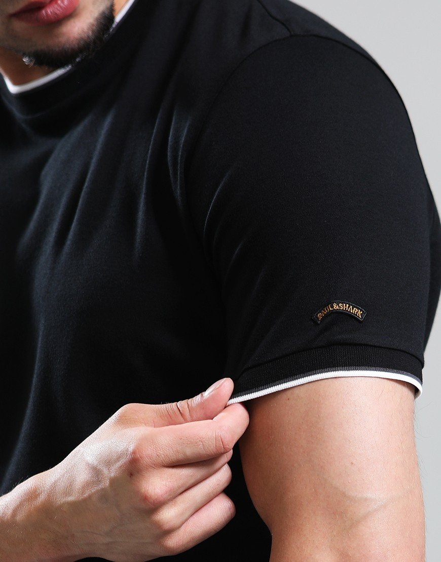 Paul & Shark Interlock Cotton T-Shirt Black
