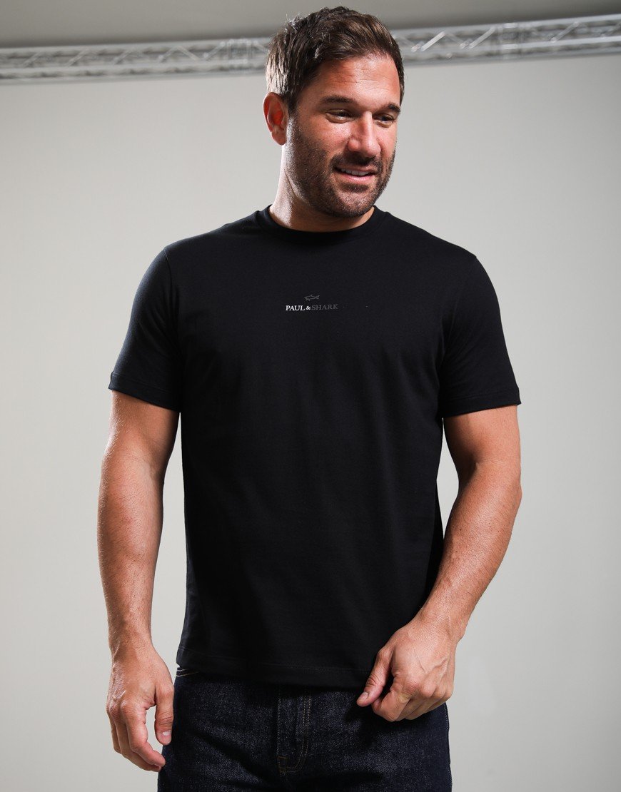 Paul & Shark Lightweight Cotton Jersey Centre Logo T-Shirt Black
