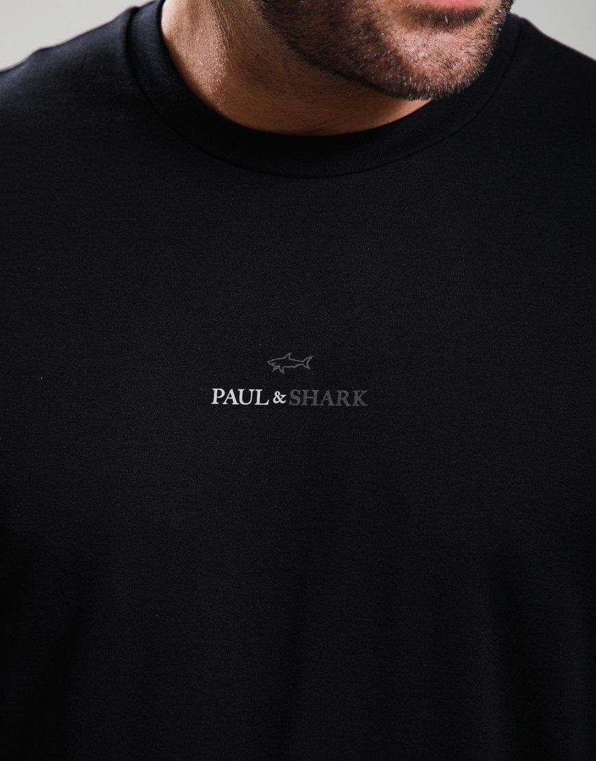 Paul & Shark Lightweight Cotton Jersey Centre Logo T-Shirt Black