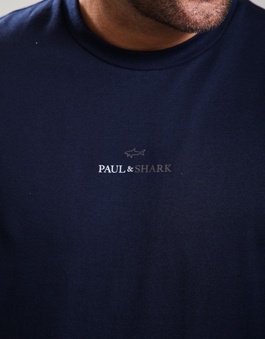 Paul & Shark Lightweight Cotton Jersey Centre Logo T-Shirt Navy