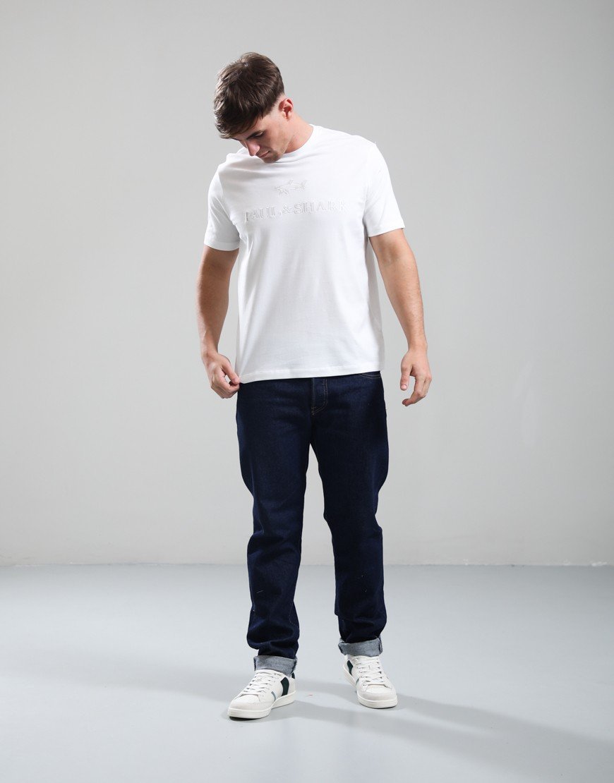 Paul & Shark Lightweight Cotton Jersey Large Logo T-Shirt White