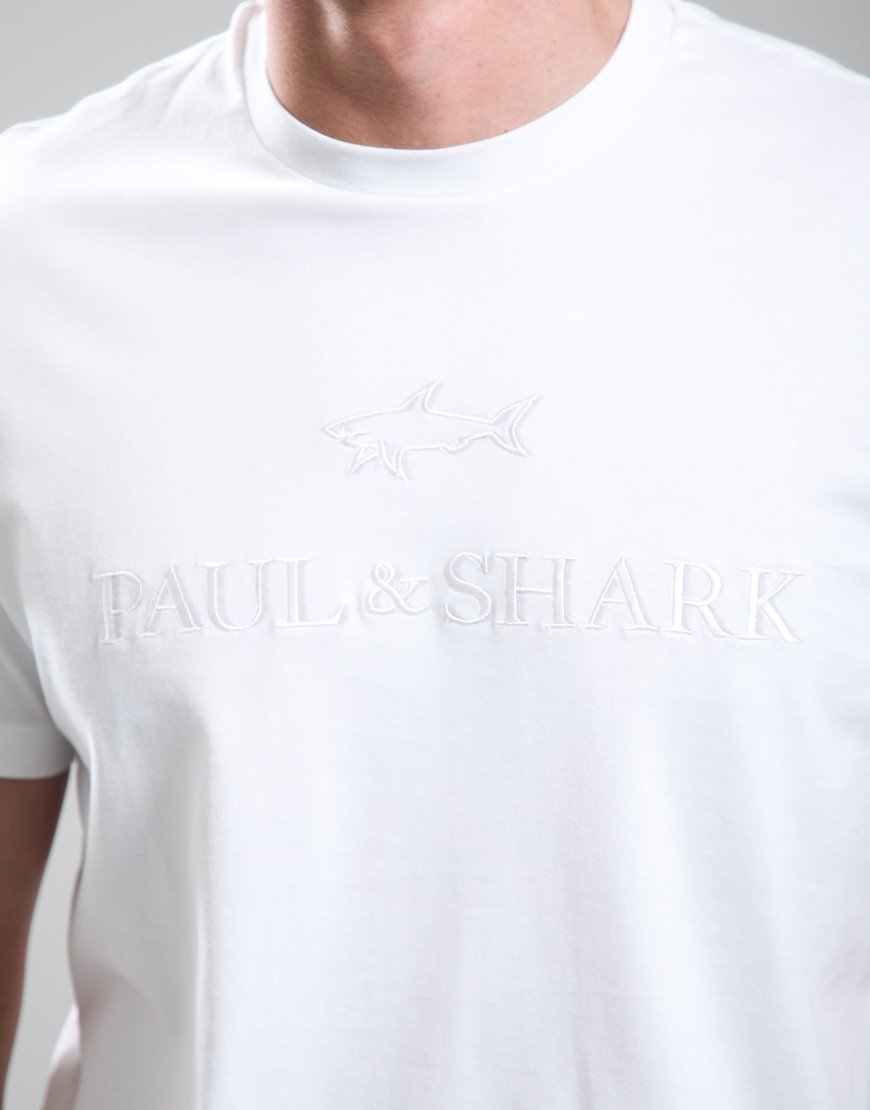 Paul & Shark Lightweight Cotton Jersey Large Logo T-Shirt White
