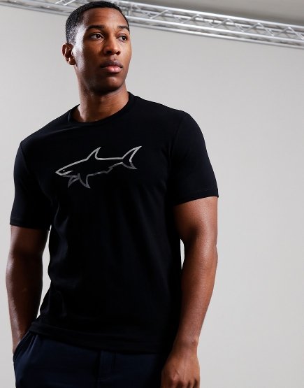 Paul & Shark Printed Shark T-Shirt Black