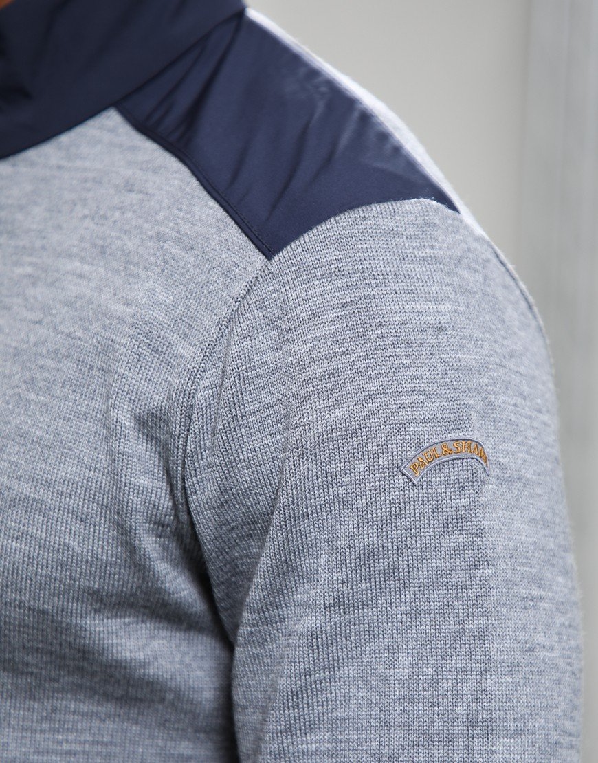 Paul & Shark Soft Cool Touch Half Zip Knit Grey