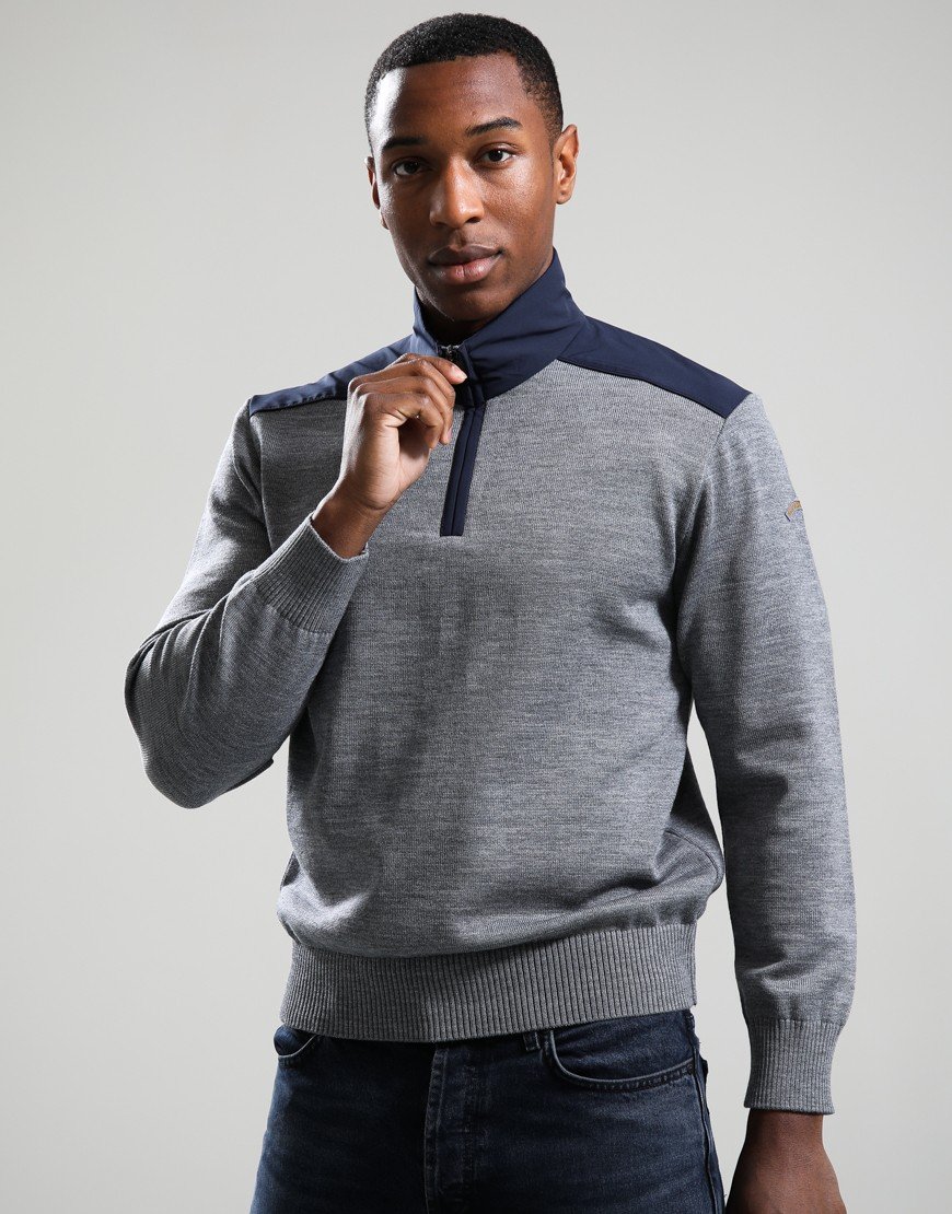 Paul & Shark Soft Cool Touch Half Zip Knit Grey