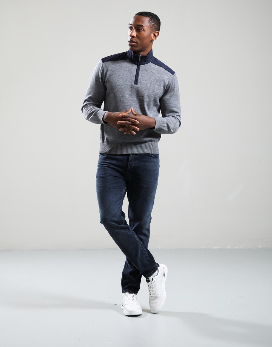Paul & Shark Soft Cool Touch Half Zip Knit Grey