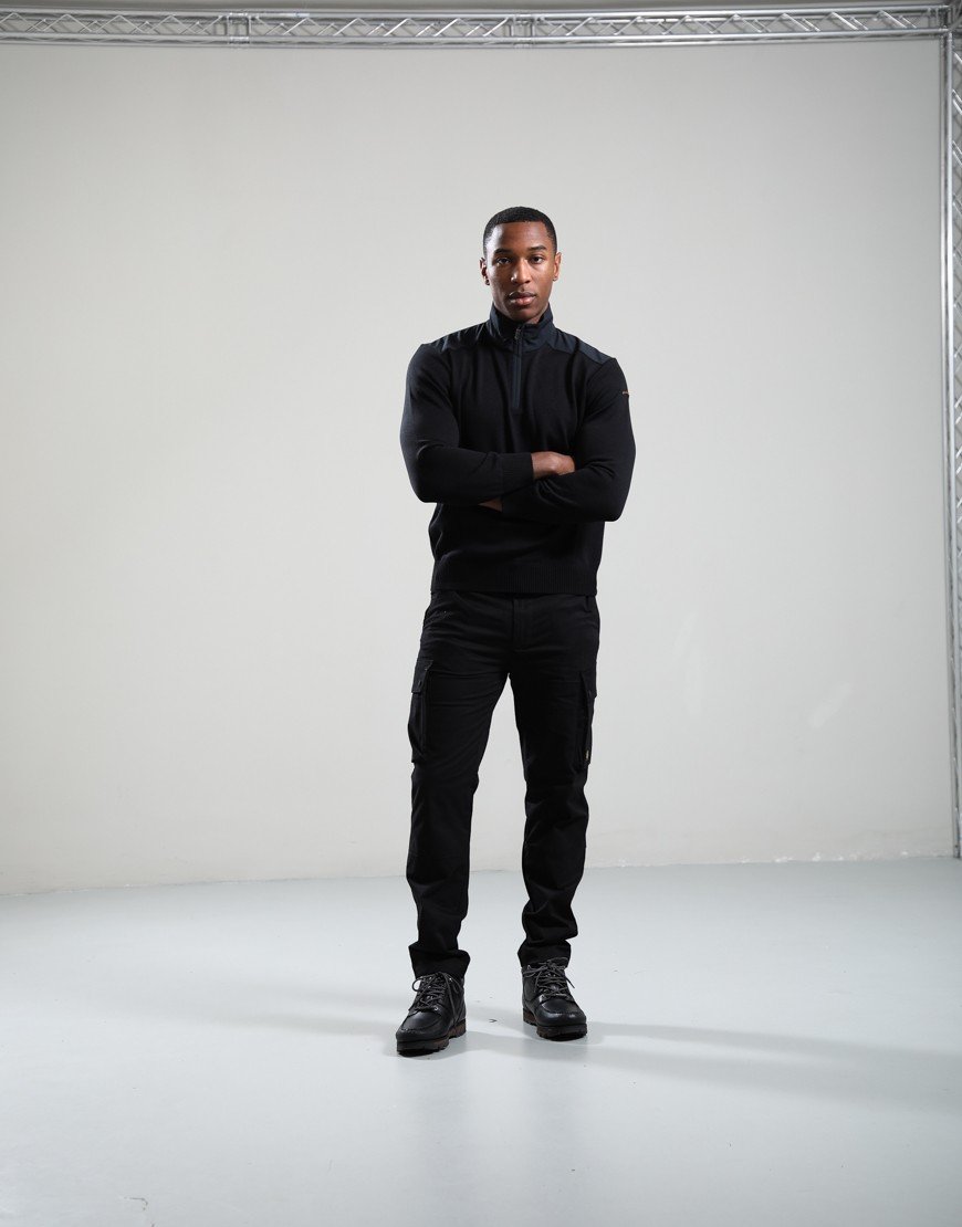 Paul & Shark Soft Cool Touch Half Zip Knit Black