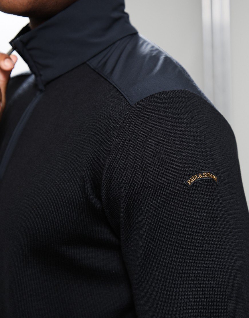 Paul & Shark Soft Cool Touch Half Zip Knit Black