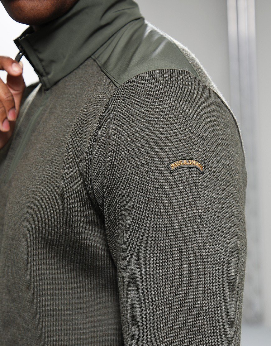 Paul & Shark Typhoon® Platinum Soft Cool Touch Half Zip Knit Khaki
