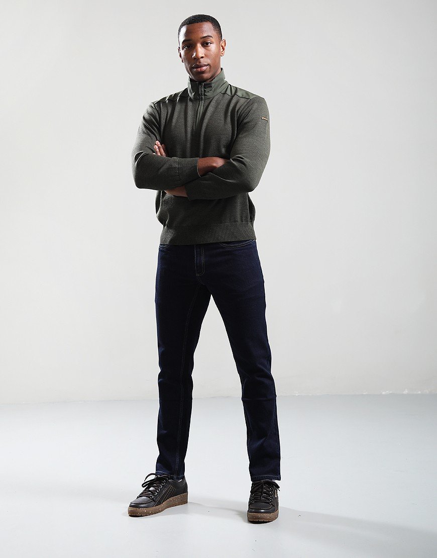 Paul & Shark Typhoon® Platinum Soft Cool Touch Half Zip Knit Khaki