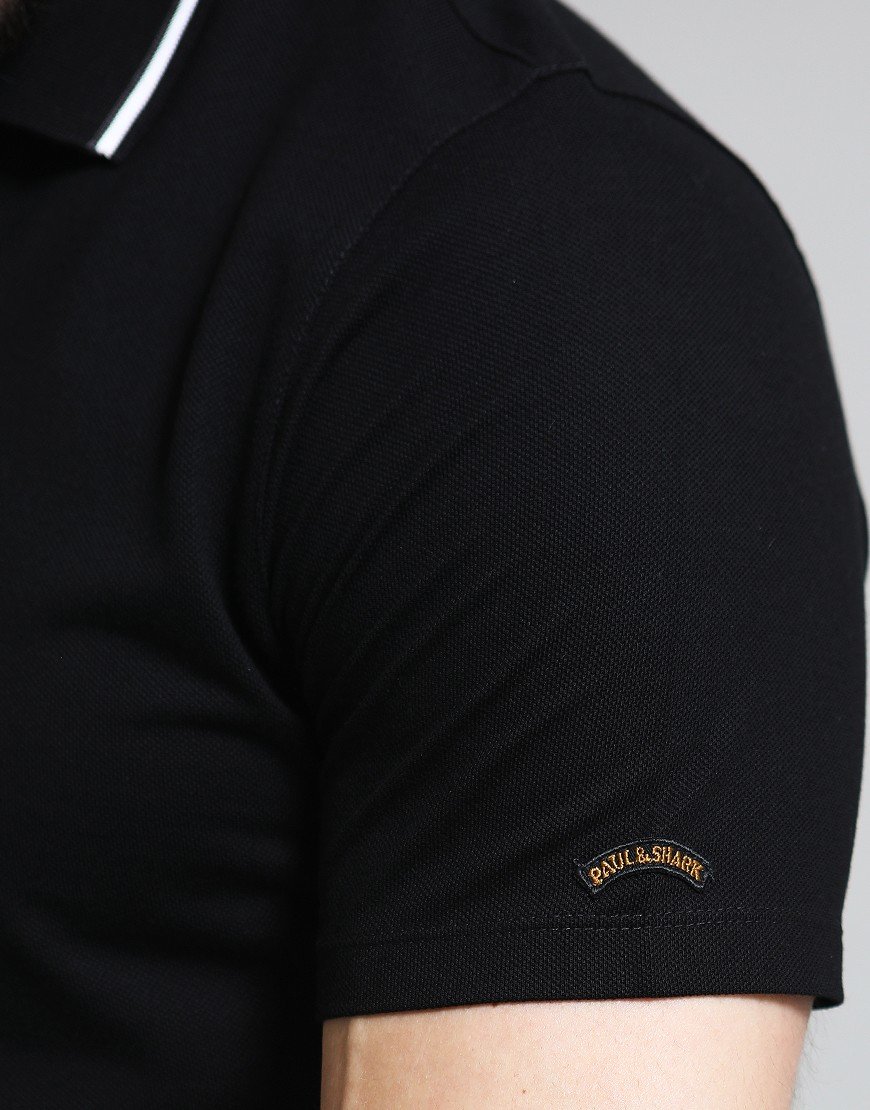 Paul & Shark Soft Pique Polo Shirt Black