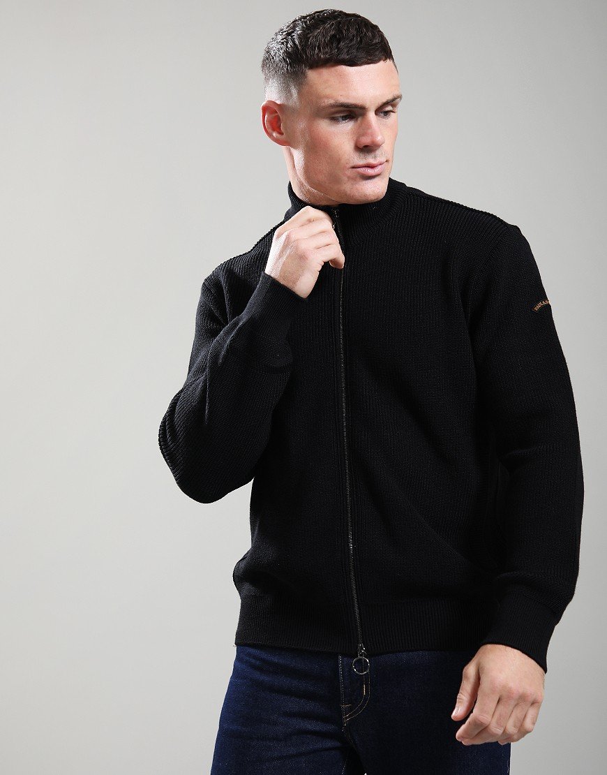 Paul & Shark Tech Wool Full Zip Knit Black