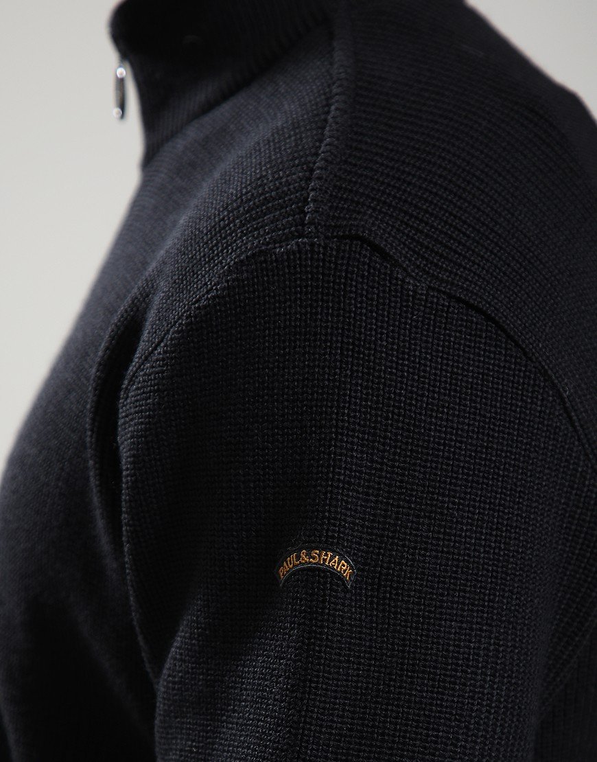Paul & Shark Tech Wool Full Zip Knit Black