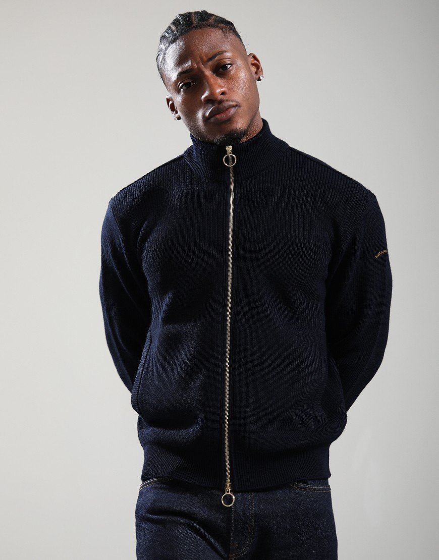 Paul & Shark Tech Wool Full Zip Knit Navy