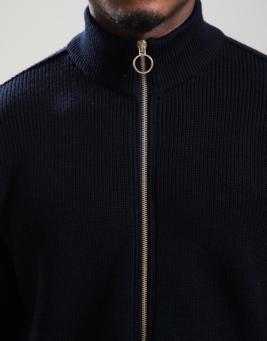 Paul & Shark Tech Wool Full Zip Knit Navy