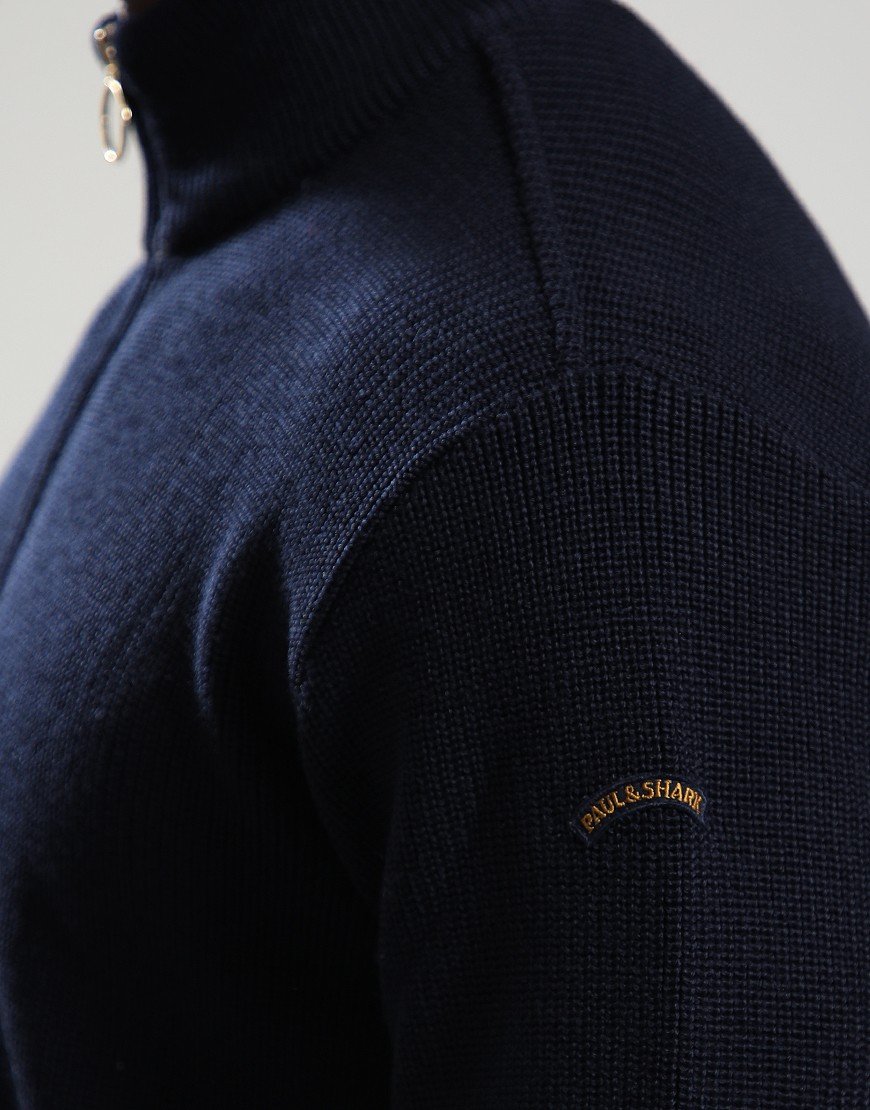 Paul & Shark Tech Wool Full Zip Knit Navy