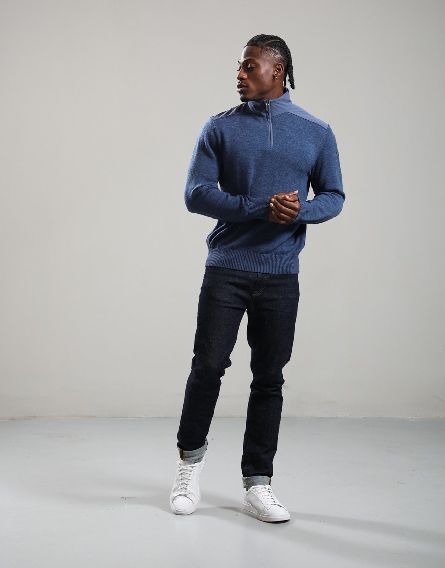 Paul & Shark Tech Wool Knit Half Zip Indigo
