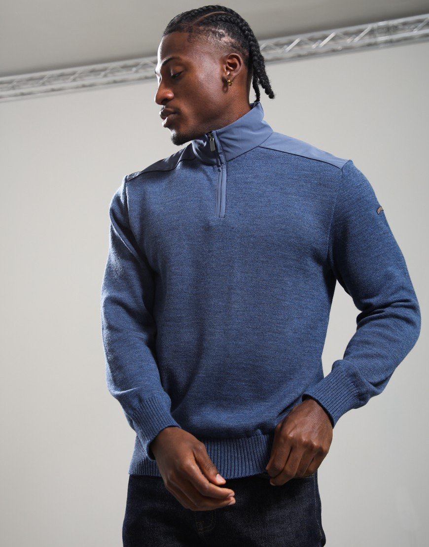 Paul & Shark Tech Wool Knit Half Zip Indigo