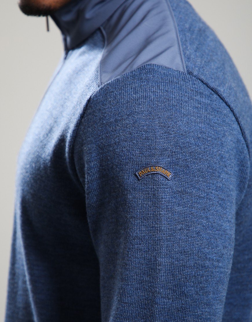 Paul & Shark Tech Wool Knit Half Zip Indigo