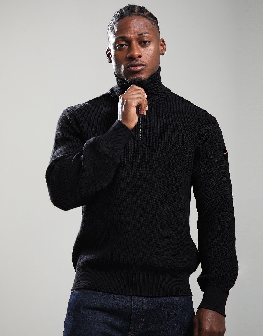 Paul & Shark Wool Half Zip Sweater Black