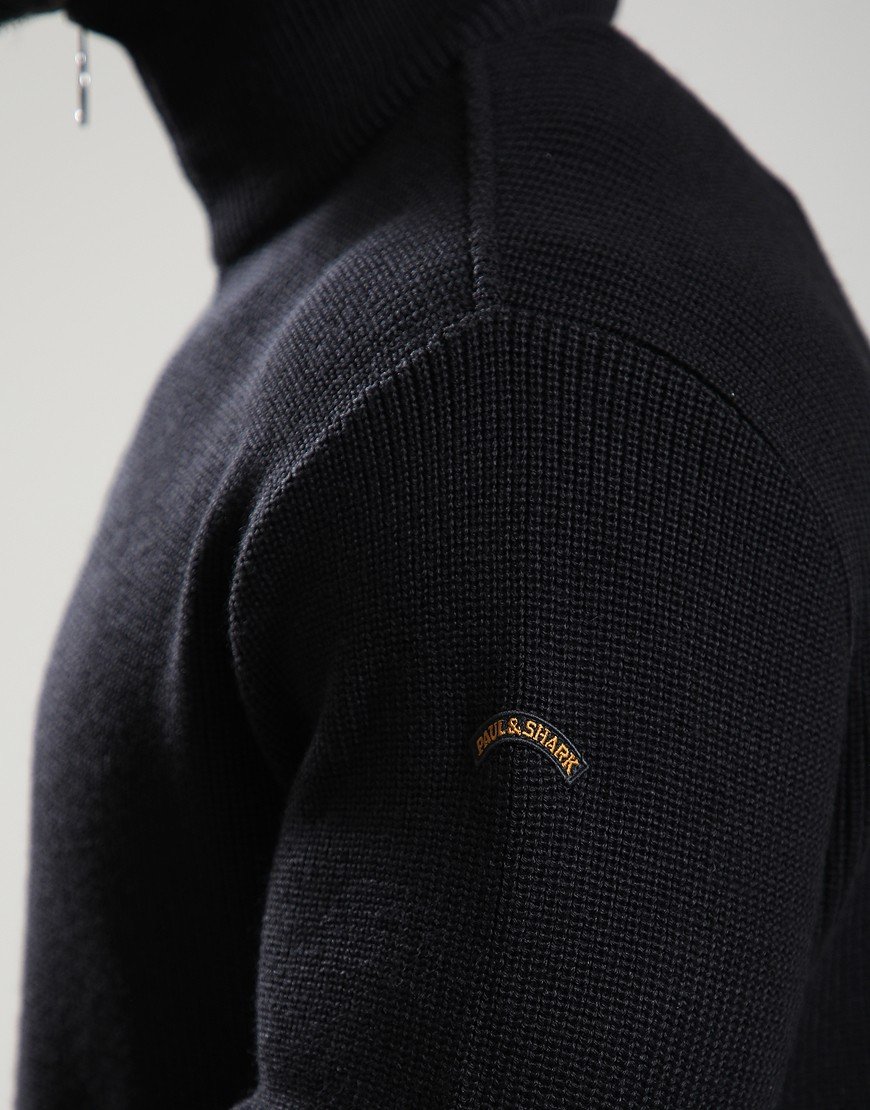 Paul & Shark Wool Half Zip Sweater Black