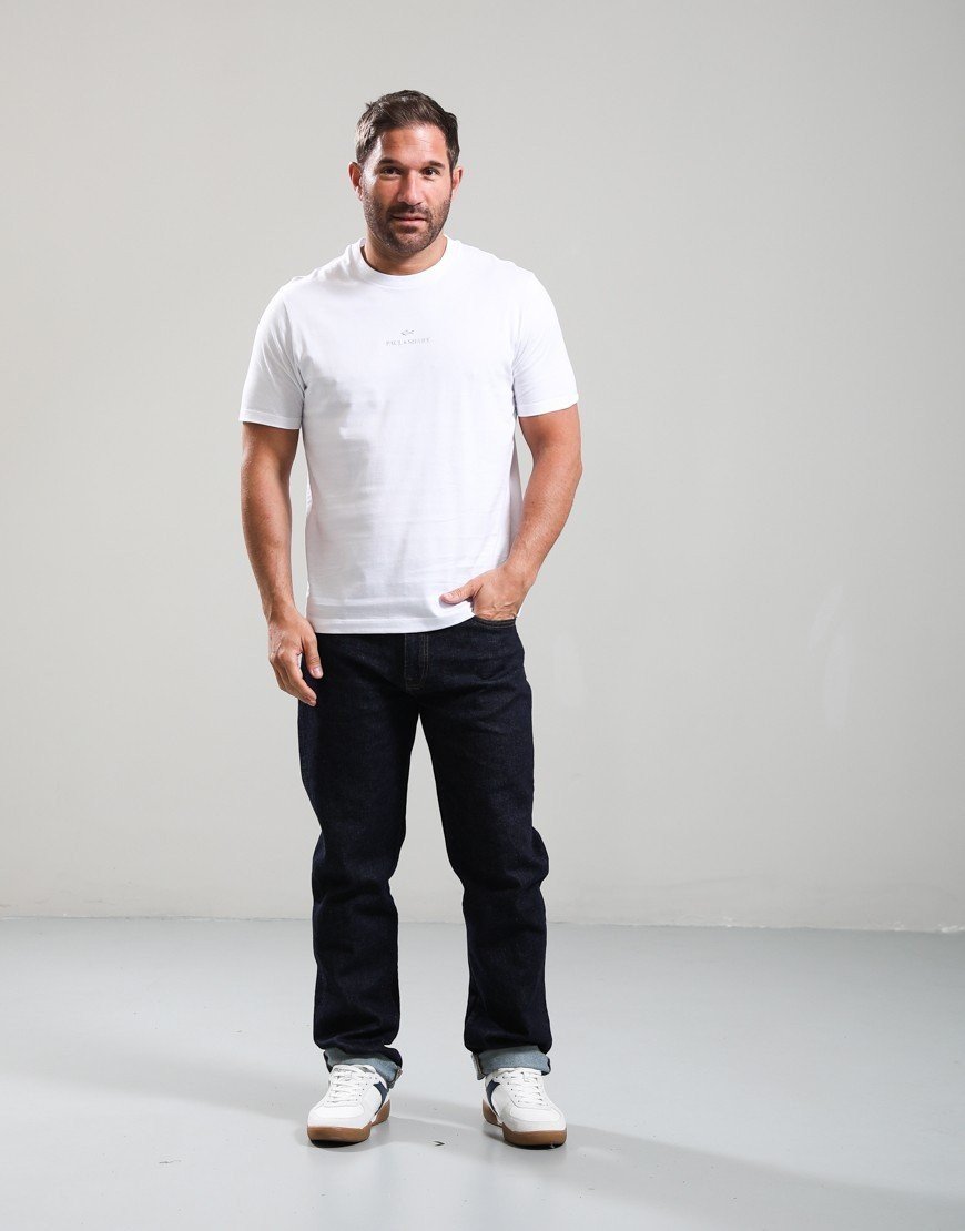 Paul & Shark Lightweight Cotton Jersey Printed Small Centre Logo T-Shirt White