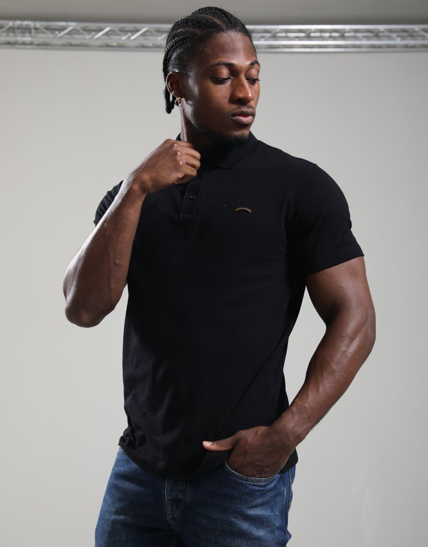 Paul & Shark Fine Piquet Cotton Polo Shirt With Logo Black
