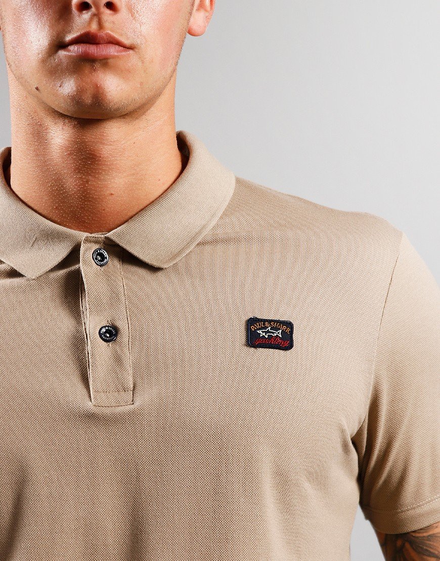 Paul Shark Basic Polo Shirt Beige Terraces Menswear Paul Shark Basic Polo Shirt Beige Terraces Menswear