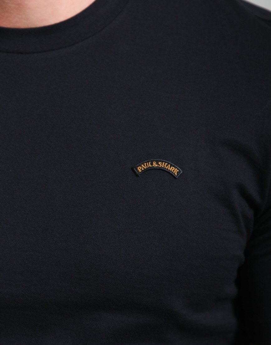 Paul & Shark Pure Cotton Jersey Logo T-Shirt Black