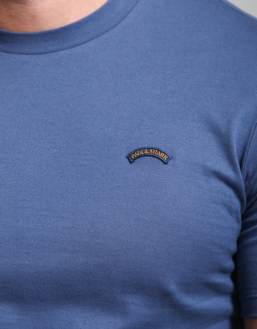 Paul & Shark Pure Cotton Jersey Logo T-Shirt Blue