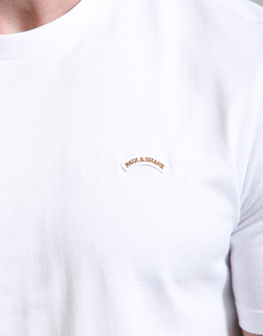 Paul & Shark Pure Cotton Jersey Logo T-Shirt White