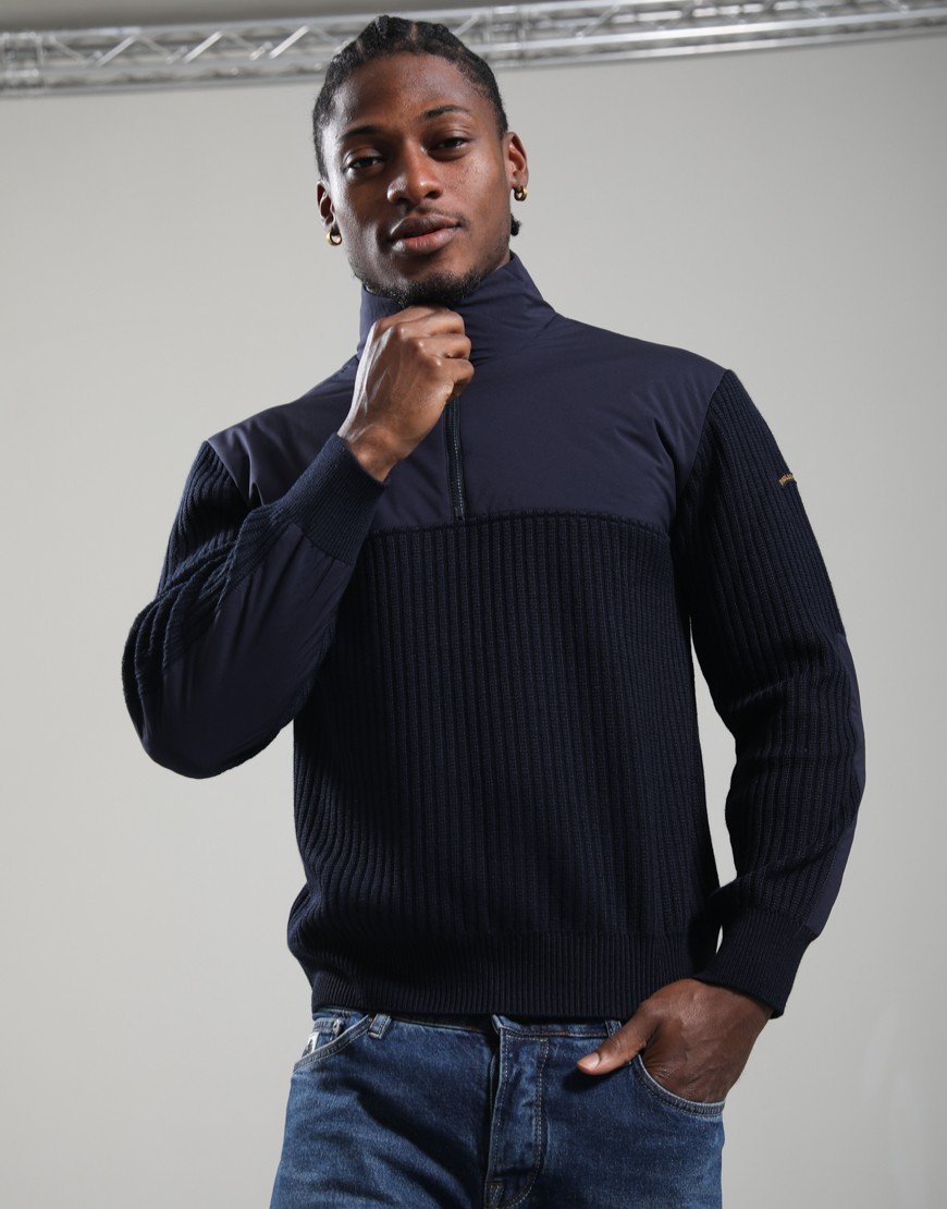 Paul & Shark Tech Wool Half Zip Sweater Navy