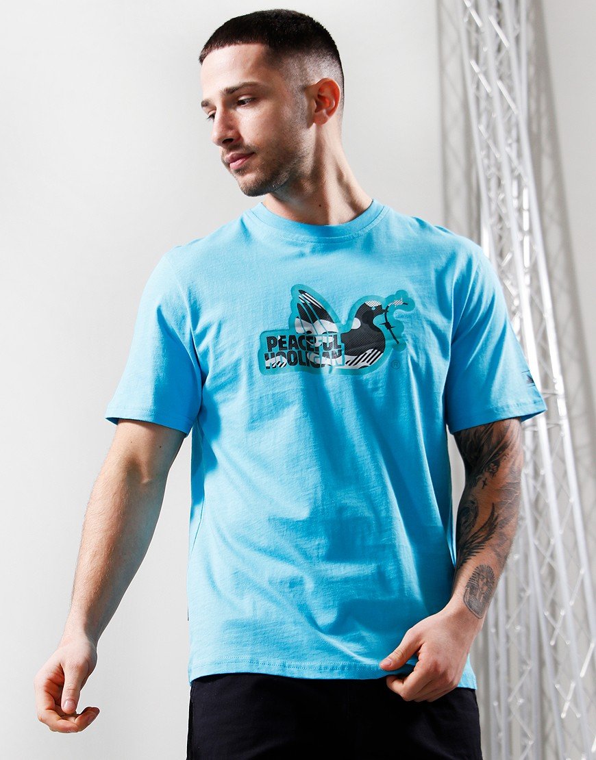 Peaceful Hooligan DPM Dove T-Shirt Aqua