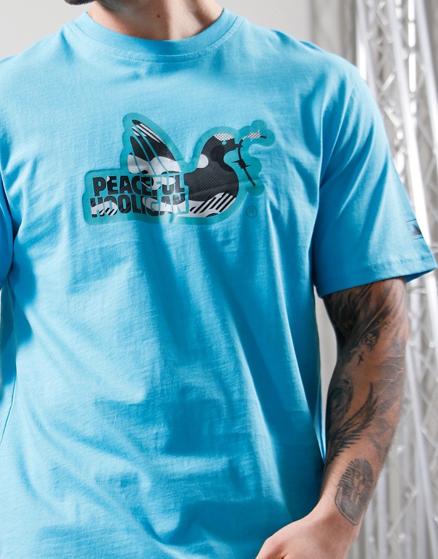 Peaceful Hooligan DPM Dove T-Shirt Aqua