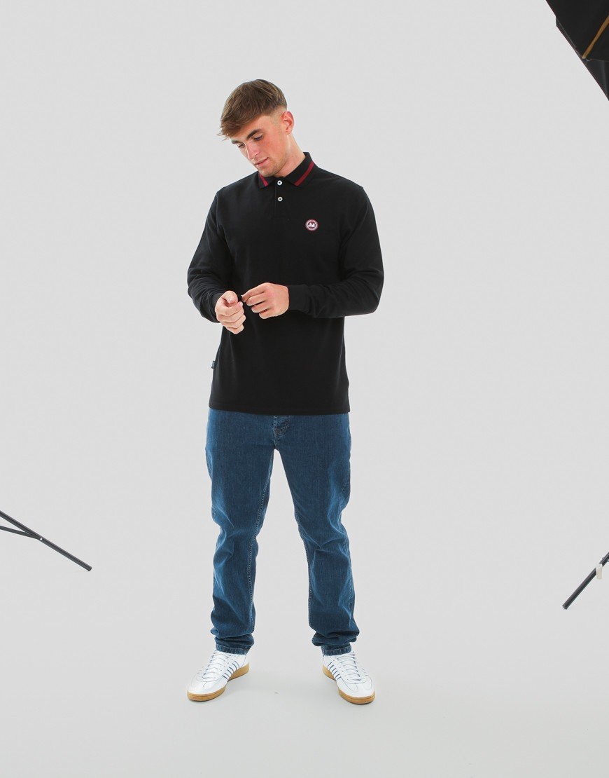 Peaceful Hooligan Bond Long Sleeve Polo Shirt Black