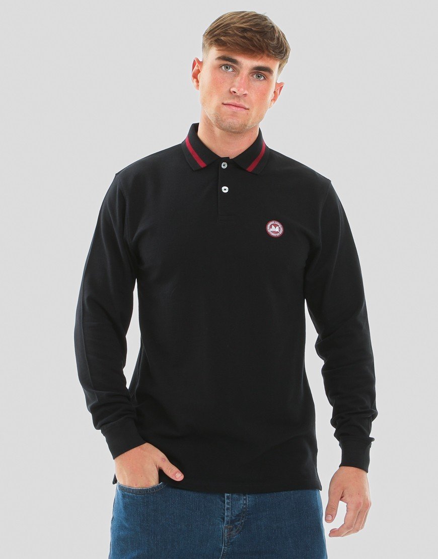Peaceful Hooligan Bond Long Sleeve Polo Shirt Black