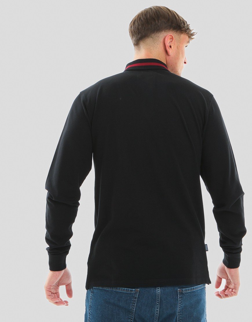 Peaceful Hooligan Bond Long Sleeve Polo Shirt Black