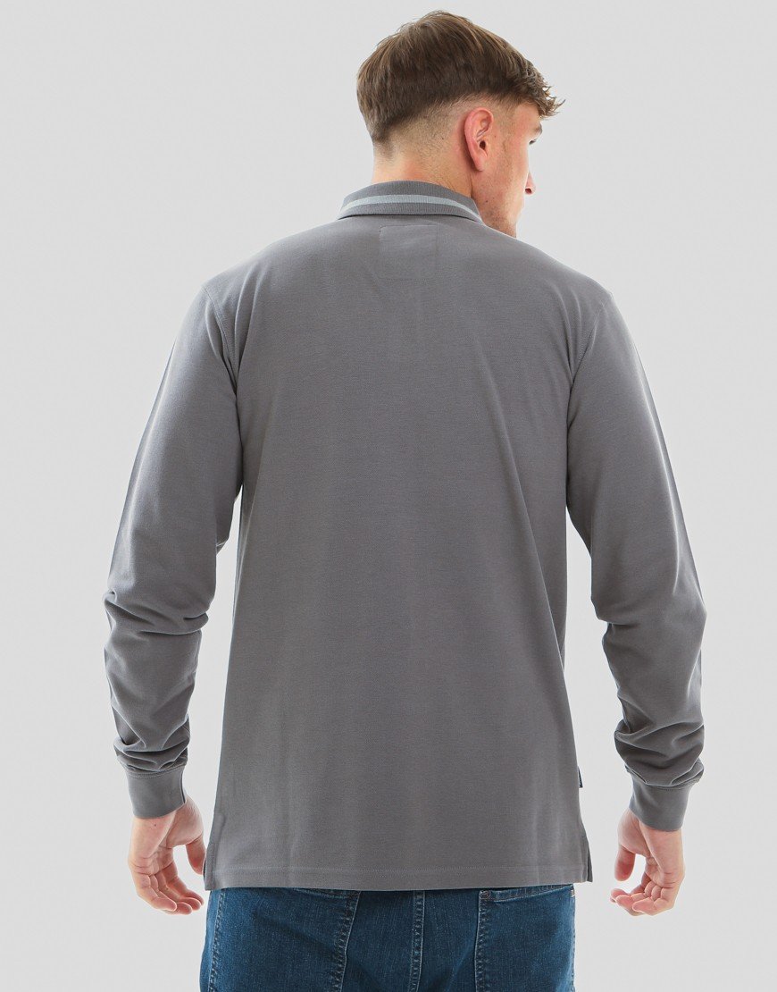 Peaceful Hooligan Bond Long Sleeve Polo Shirt Gunmetal