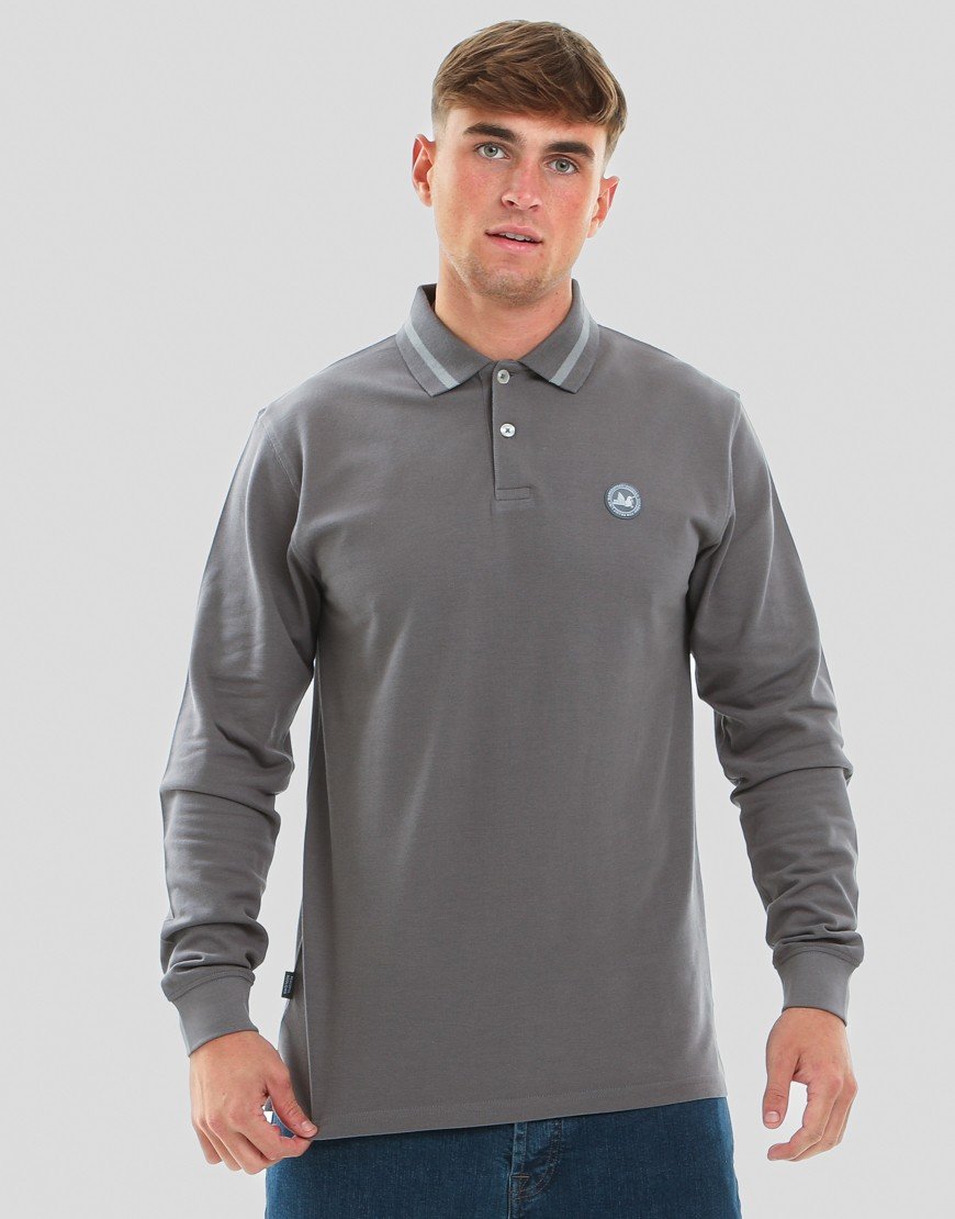 Peaceful Hooligan Bond Long Sleeve Polo Shirt Gunmetal