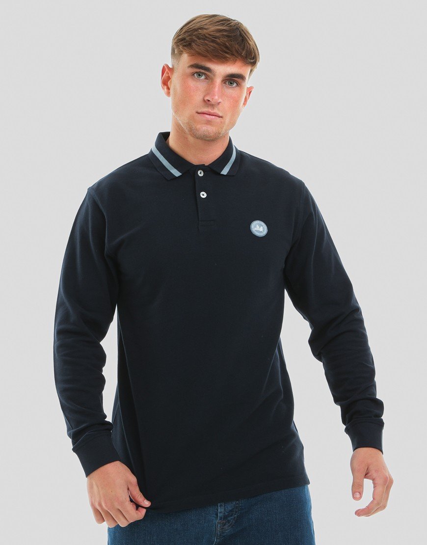 Peaceful Hooligan Bond Long Sleeve Polo Shirt Navy