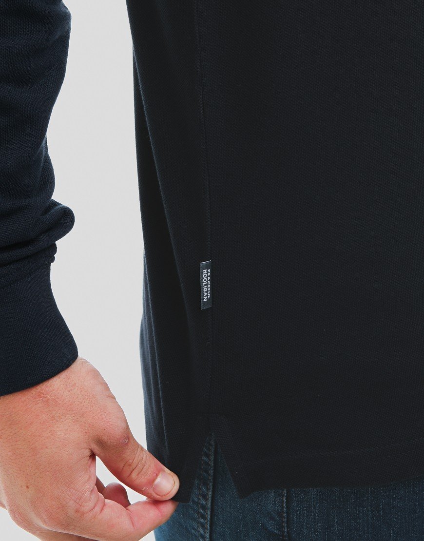 Peaceful Hooligan Bond Long Sleeve Polo Shirt Navy