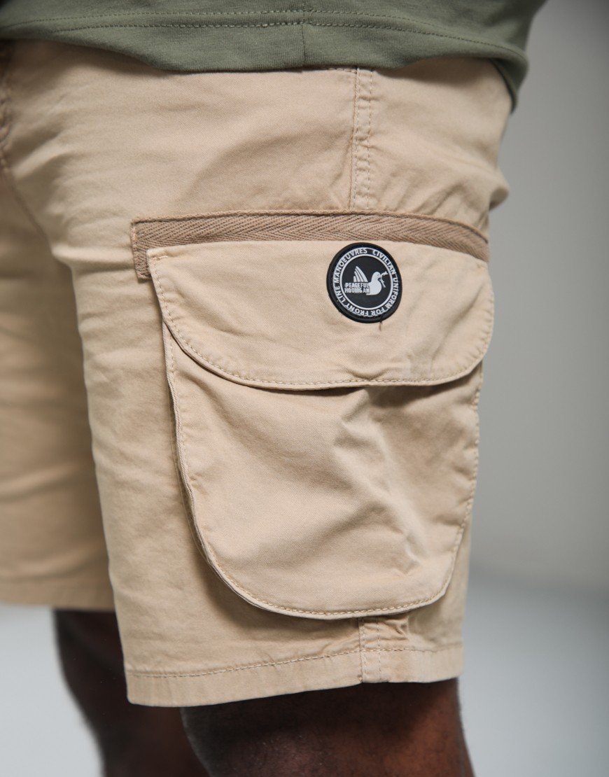 Peaceful Hooligan Bunker Cargo Shorts Stone