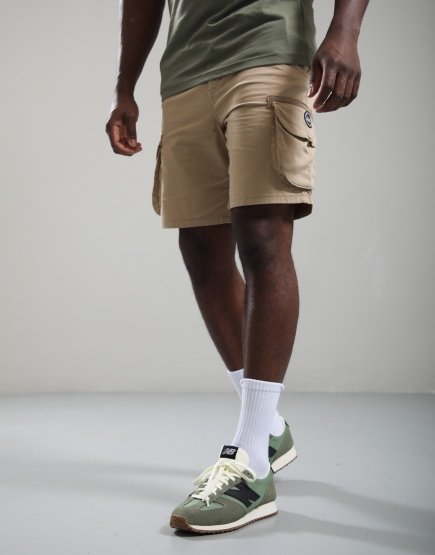 Peaceful Hooligan Bunker Cargo Shorts Stone