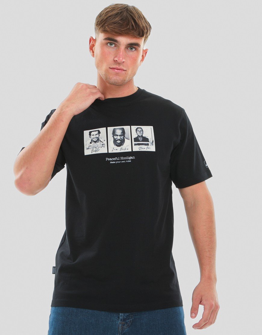 Peaceful Hooligan Mugshot T-Shirt Black