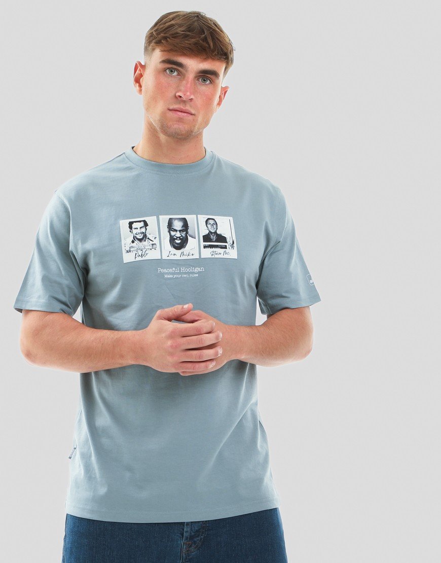 Peaceful Hooligan Mugshot T-Shirt Slate