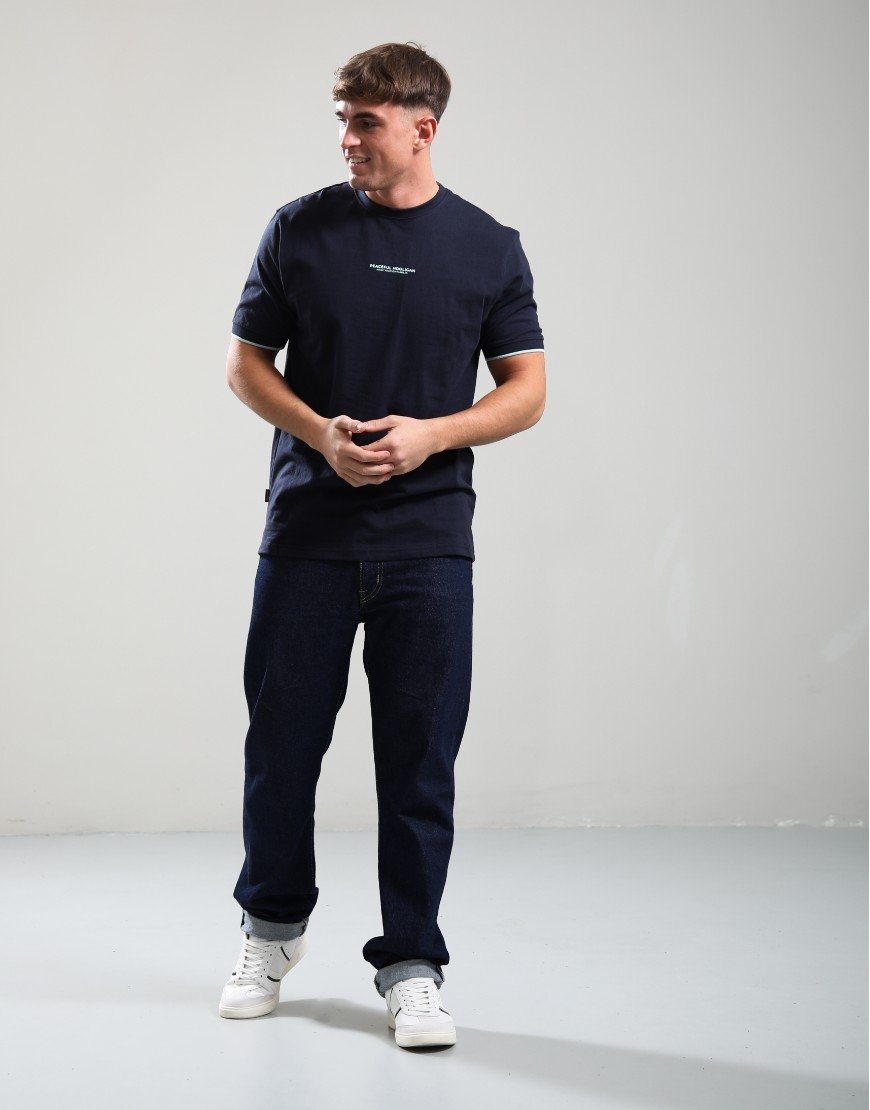 Peaceful Hooligan MYOR Tipped T-Shirt Navy