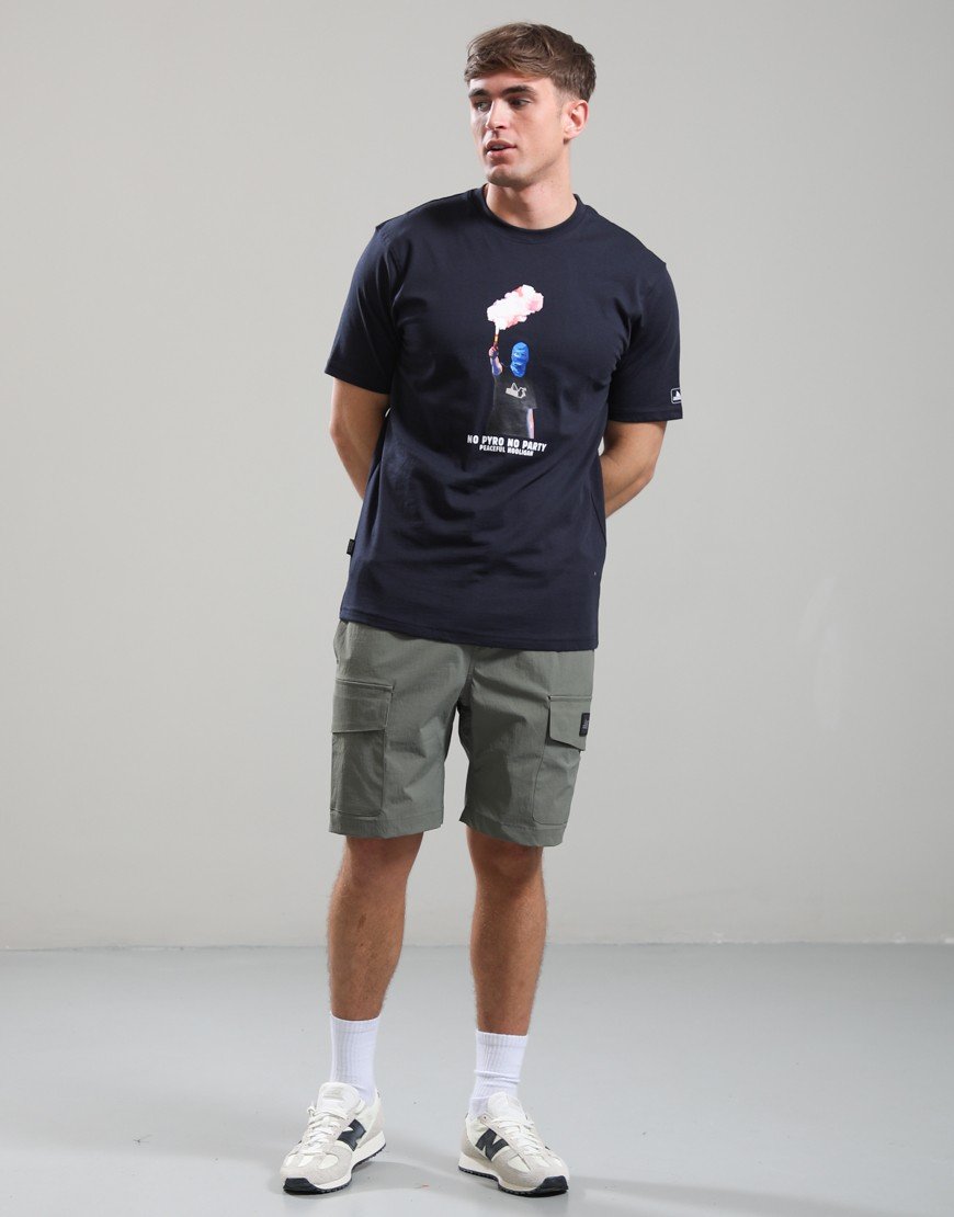 Peaceful Hooligan No Pyro No Party T-Shirt Navy