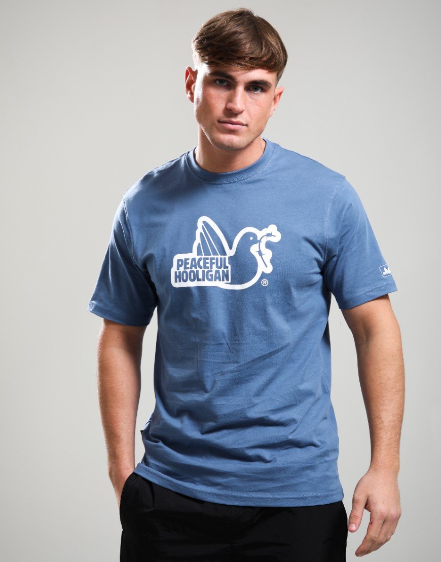 Peaceful Hooligan Outline T-Shirt Copen Blue