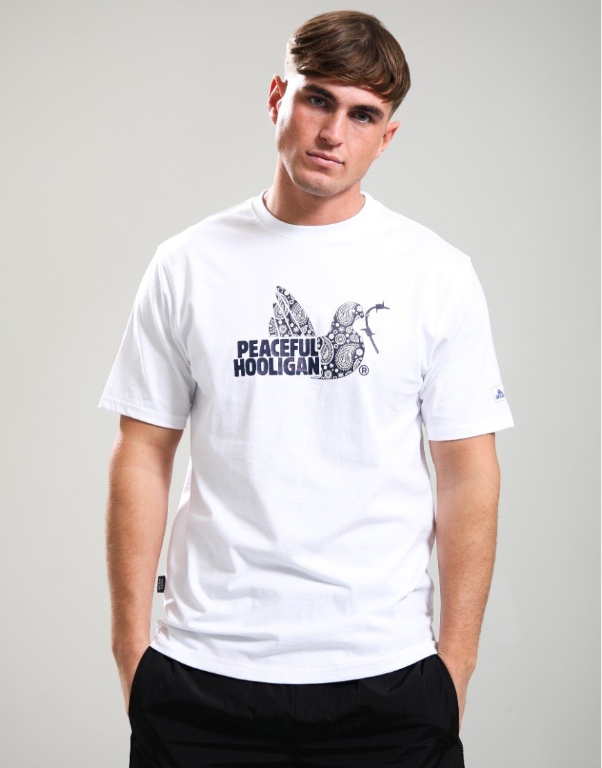 Peaceful Hooligan Paisley Dove T-Shirt White